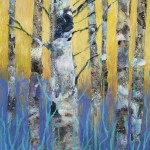 Aspen Turning | 40 inch x 24 inch collage and acrylic on canvas | SOLD