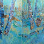 Forest Through the Trees | 48 inch x 72 inch diptych | collage and acrylic on canvas | SOLD