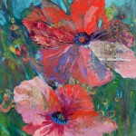 Poppy Renewal | 30 inch x 24 inch collage and acrylic on canvas